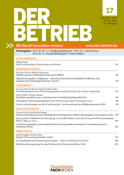 Heft 17 - Der Betrieb