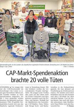 CAP-Markt-Spendenaktion brachte 20 volle Tüten