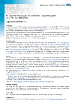 Organisatorische Hinweise