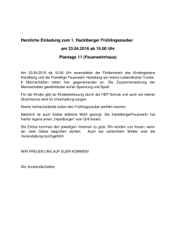 Hacklberger Frühlingszauber - Freiwillige Feuerwehr Ries/Passau