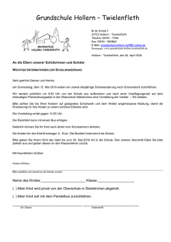 Information Wandertag - Grundschule Hollern