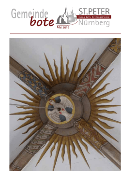 Mai 2016 - Evangelisch Lutherische Kirchengemeinde St. Peter in