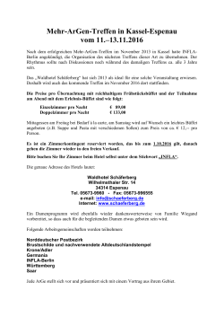 Mehr-ArGen-Treffen in Kassel-Espenau vom 11.–13.11.2016