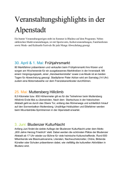 Veranstaltungshighlights in der Alpenstadt