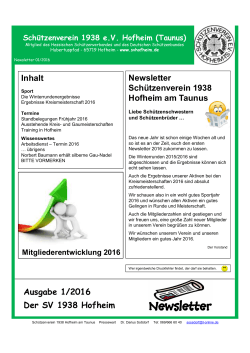 Newsletter - SV Hofheim