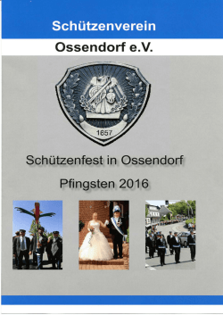 Festprogramm Sch&uuml;tzenfest Ossendorf 2016