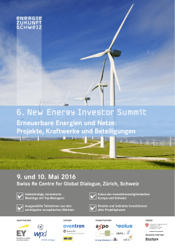 Broschüre New Energy Investor Summit 2016