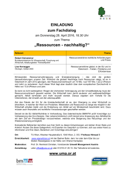 Ressourcen - nachhaltig? - Umwelt Management Austria