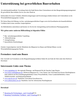 Unterst&uuml;tzung bei gewerblichen Bauvorhaben
