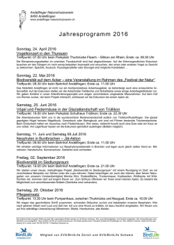 Jahresprogramm 2016 - Andelfinger Naturschutzverein