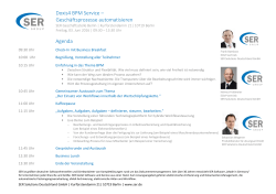 Doxis4 BPM Service &ndash; Gesch&auml;ftsprozesse automatisieren Agenda