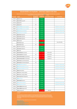GlaxoSmithKline AG Impfstoffe - Lieferstatus Update 29.04.2016