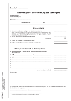 Berechnung über die Verwaltung des Vermögens - NRW