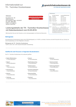 Informationsblatt zur TK - Techniker Krankenkasse