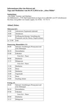 Informationen Retreat 04.-07.5.2016