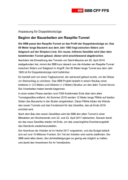 Medienmitteilung (Quelle: SBB)