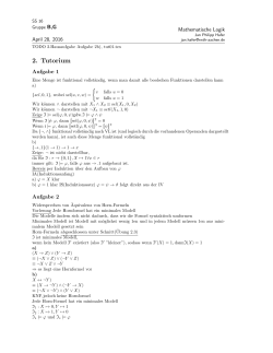 Mathematische Logik: Übungsblatt 2 - S