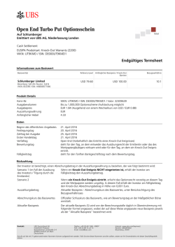 Termsheet vom Emissionstag (DE) - UBS