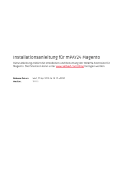 Installationsanleitung f&uuml;r mPAY24 Magento