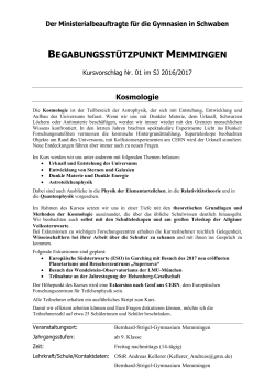 01 Kosmologie Bernhard-Strigel-Gymnasium Memmingen (ab Jgst. 9)