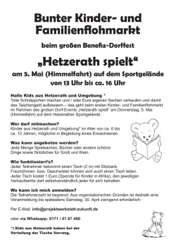 Hetzerath spielt - Projektwerkstatt Zukunft
