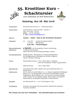 55. Krostitzer Kurz – Schachturnier