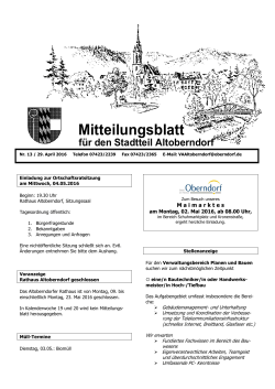 Mitteilungsblatt Nr. 13 - 29.04.