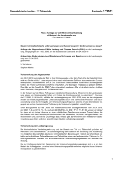 Drucksachen allgemein - Nieders&auml;chsischer Landtag