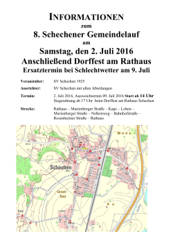 8. Schechener Gemeindelauf Samstag, den 2. Juli - SV