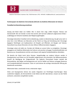 Positionspapier für ein friedliches Miteinander der Kulturen