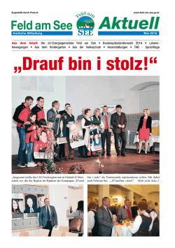 Drauf bin i stolz! - B&uuml;rgermeister Zeitung