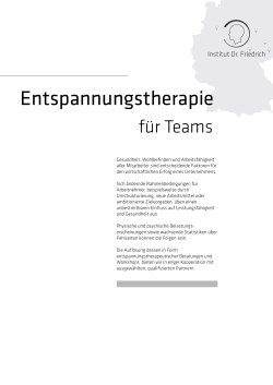 Entspannungstherapie - Institut Dr. Friedrich