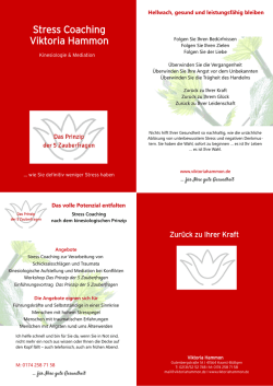 Ich helfe schnell - Stress Coaching Viktoria Hammon