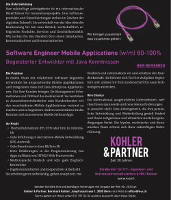 Software Engineer Mobile Applications (w/m) 80-100%