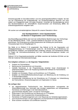 eine Sachbearbeiterin / einen Sachbearbeiter im Bereich IT