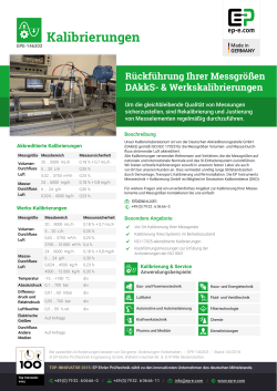 Kalibrierungen - Ehrler Prüftechnik Engineering GmbH