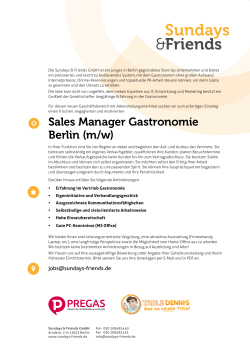 Sales Manager Gastronomie Berlin (m/w)