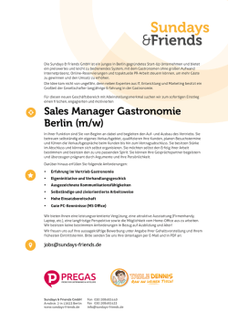 Sales Manager Gastronomie Berlin (m/w)