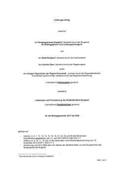 Page 1 Leistungsvertrag zwischen der Burgergemeinde Burgdorf