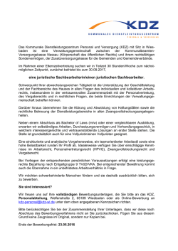 eine juristische Sachbearbeiterin/einen juristischen