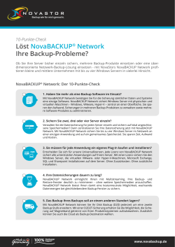 Löst NovaBACKUP® Network Ihre Backup-Probleme?