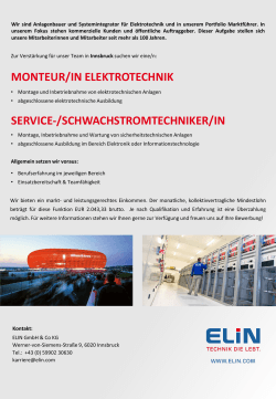 Monteur/in oder Servicetechniker/in