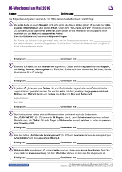 J&Ouml;-Wochenplan Mai 2016