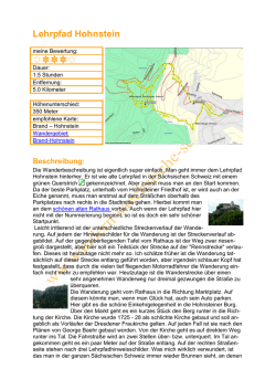 Lehrpfad Hohnstein - Wandern in der S&auml;chsische Schweiz