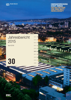 Jahresbericht 2015 - Energieforschung Stadt Z&uuml;rich