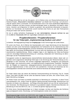 in für das Teilprojekt "Implementierung Studium - Uni