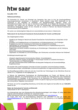 Referenten/in für das Deutsch-Französische Hochschulinstitut für