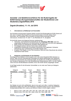 und Selektionsverfahren für die Ruderregatta der EUSA