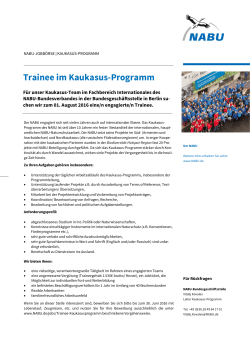 Trainee im Kaukasus-Programm