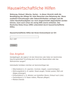 Deutsches Rotes Kreuz - Hauswirtschaftliche Hilfen